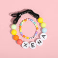 Personalized beaded dog collar with matching name bracelet, handmade pet jewelry set in multiple colors